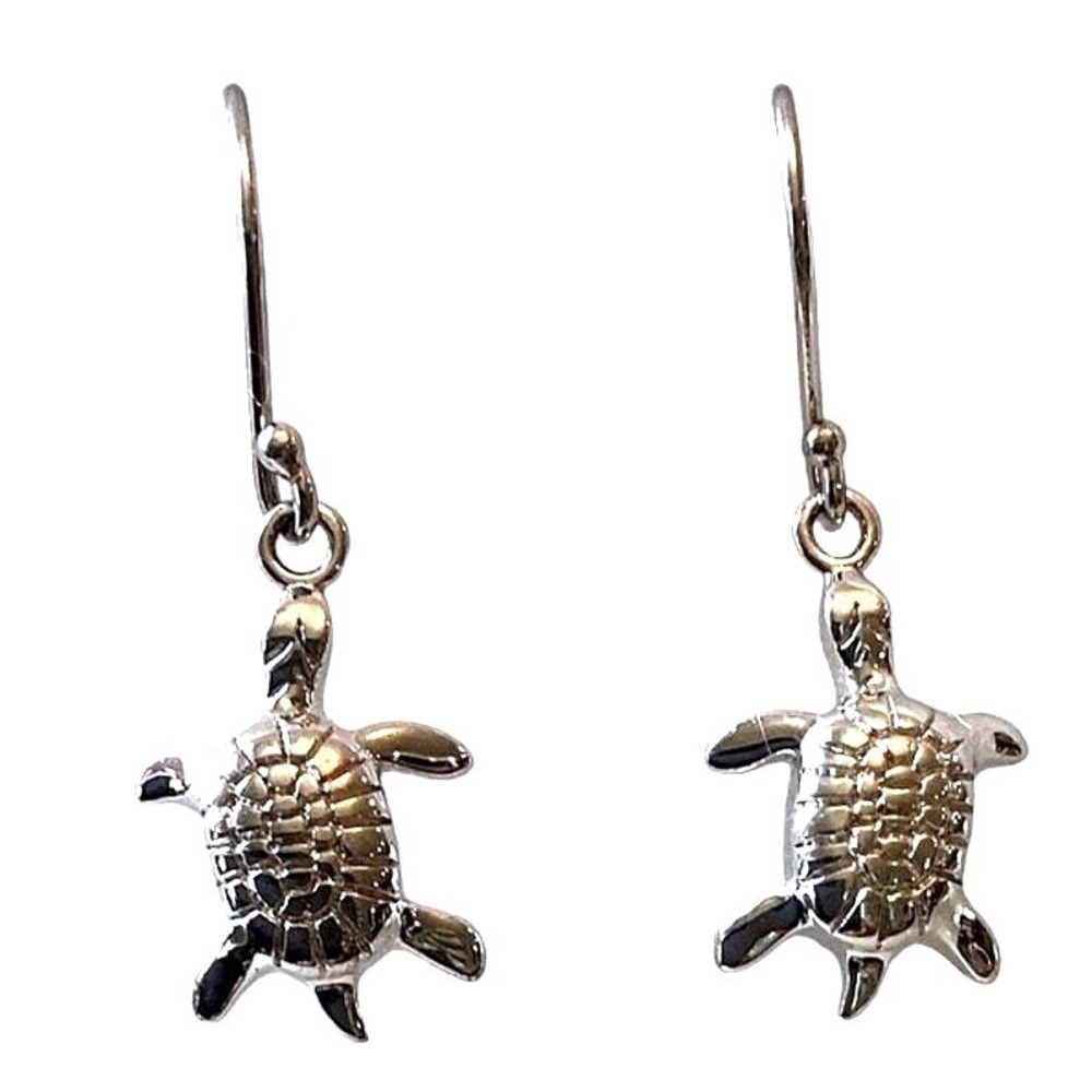 Sterling Silver‎ Sea Turtle Dangle Earrings Women OS Silver Good Marine .925 - Picture 5 of 6